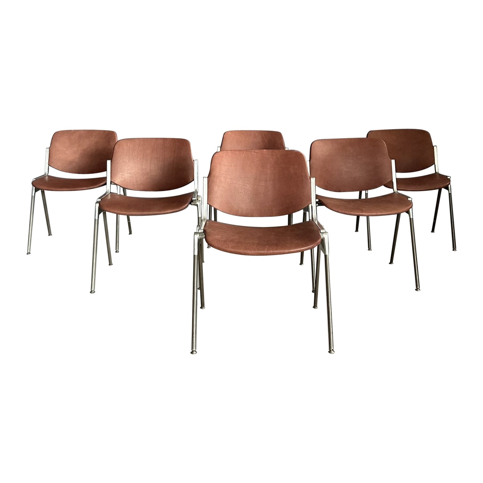 Satz von 6 alten DSC 106 Stühlen im Vintage-Stil, 1970,  Giancarlo Piretti für Anonima Castelli