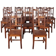 Antique Set of 14 Scottish Chapel Chairs