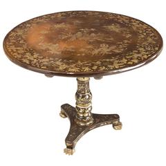 Lacquered Colonial Pedestal Table, First Quarter of the 19th Century