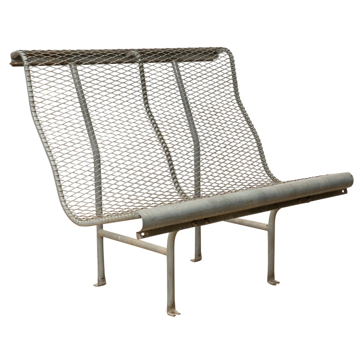 Metal Bench Version “Perforano” by Oscar Tusquets for BD Barcelona, circa 1980 For Sale