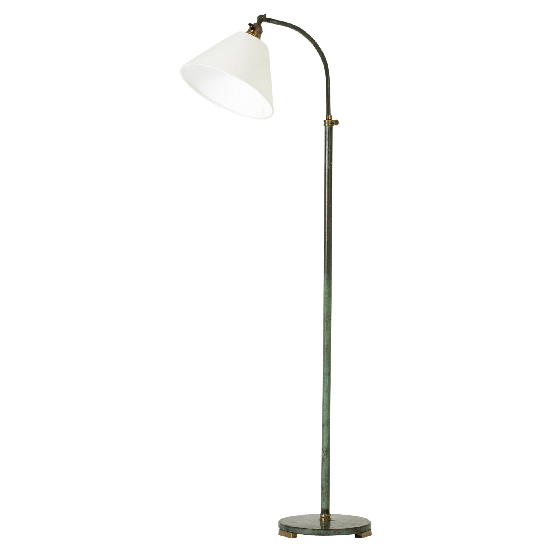 Swedish Modern Art Deco Bronze Floor Lamp, Sweden, 1930s For Sale