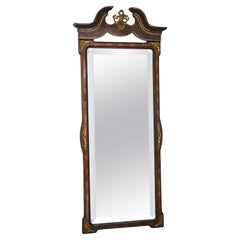 Large Quality Burr Walnut Full-Height Wall Mirror from circa 1910, Antique