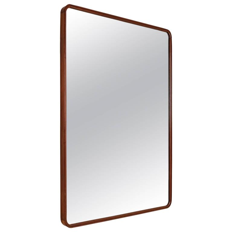 Extra Large Rectangular Wall Mirror with Mahogany Frame, Italy, Late