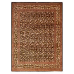 Magnifique et luxueux tapis persan vintage en soie Qum à motifs floraux 9'9" x 12'10"