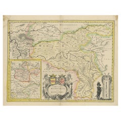 Map of Comitatus Marchia et Ravensberg: Historical Counties in Germany, c.1660