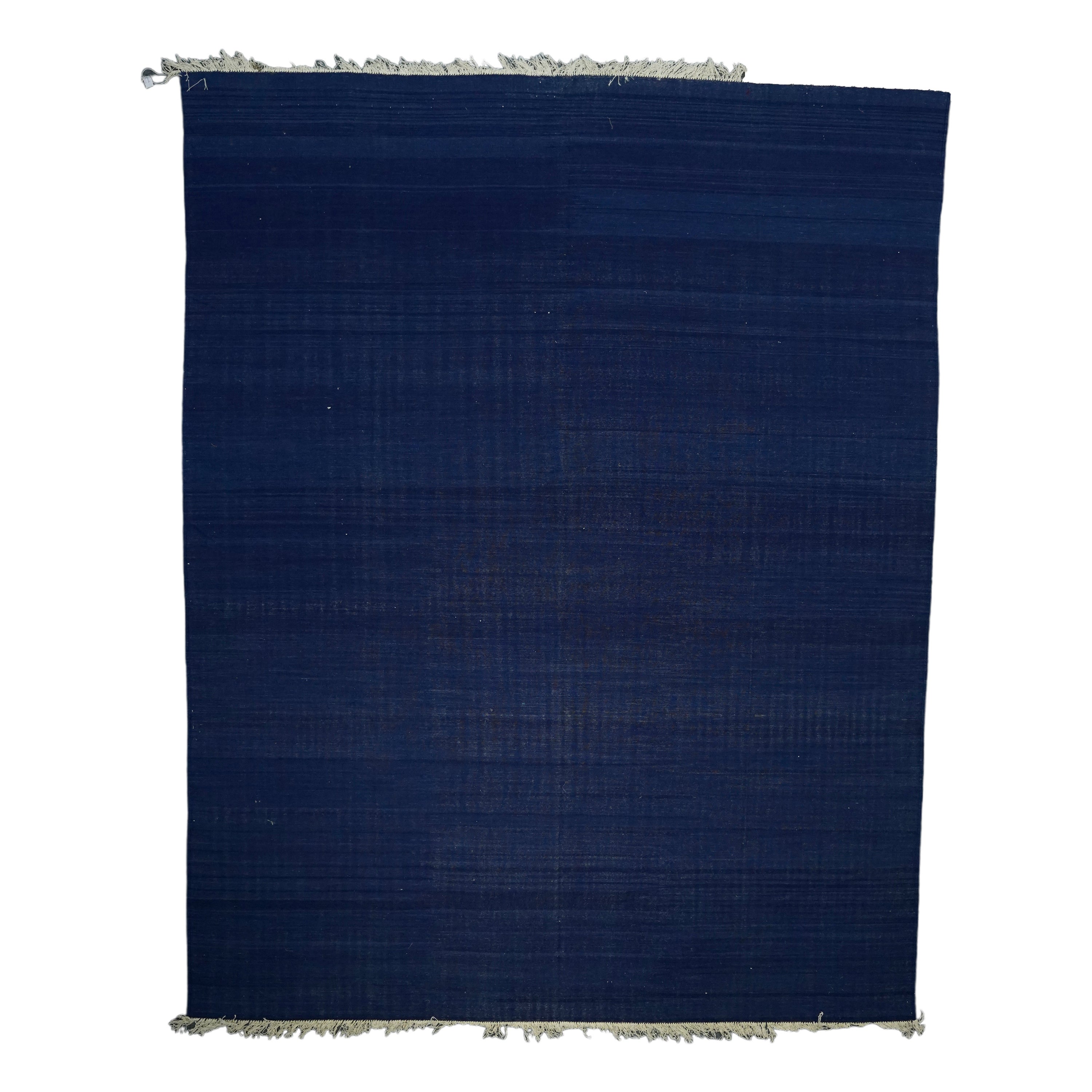 Vintage Dhurrie Rug in Indigo Blue Tones with Natural Abrash, from Rug & Kilim For Sale