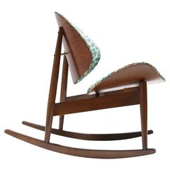 Kodawood Bentwood Rocking Chair with Chintz Upholstery