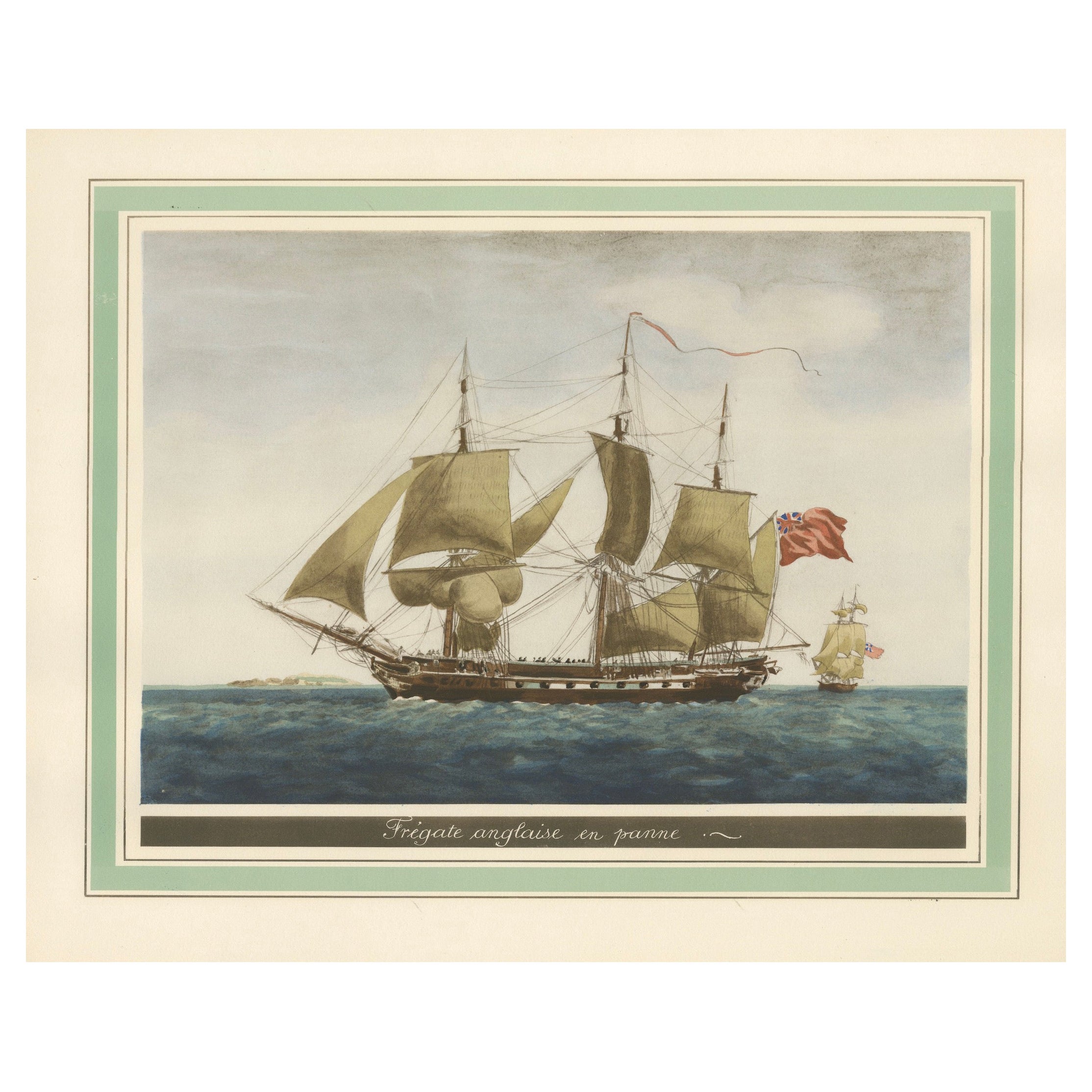 Before the Gales: An English Frigate Awaiting Wind, circa 1920 For Sale