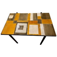 High ceramic table by Roger Capron