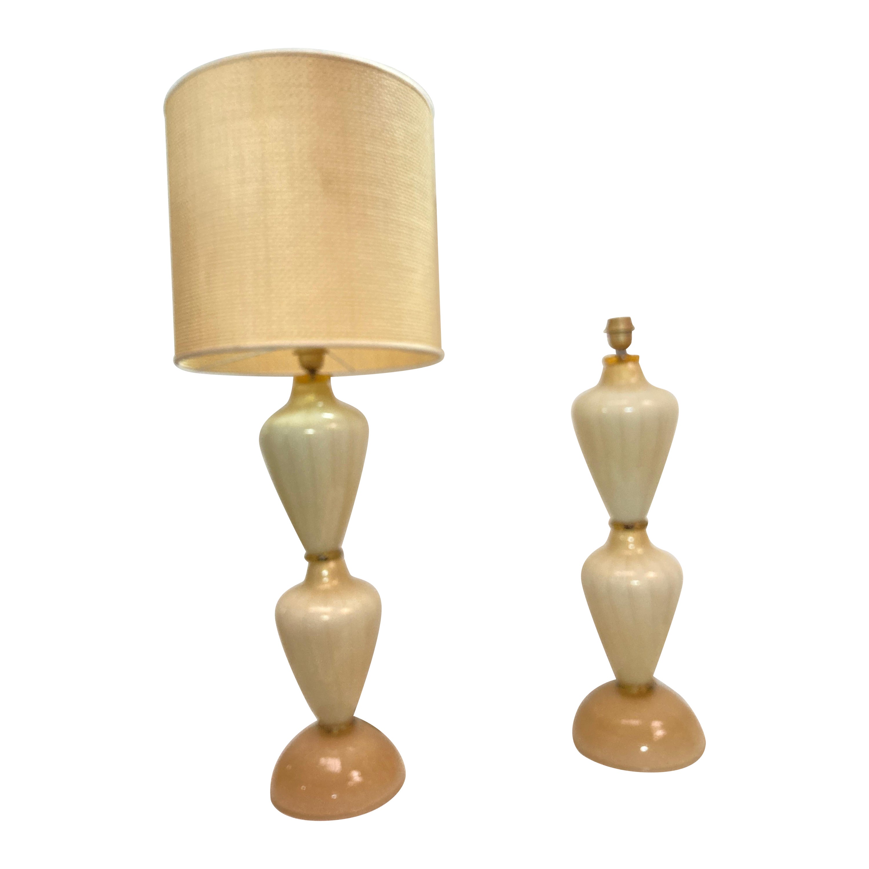 1970's Murano glass lamps attributed to Veronése For Sale