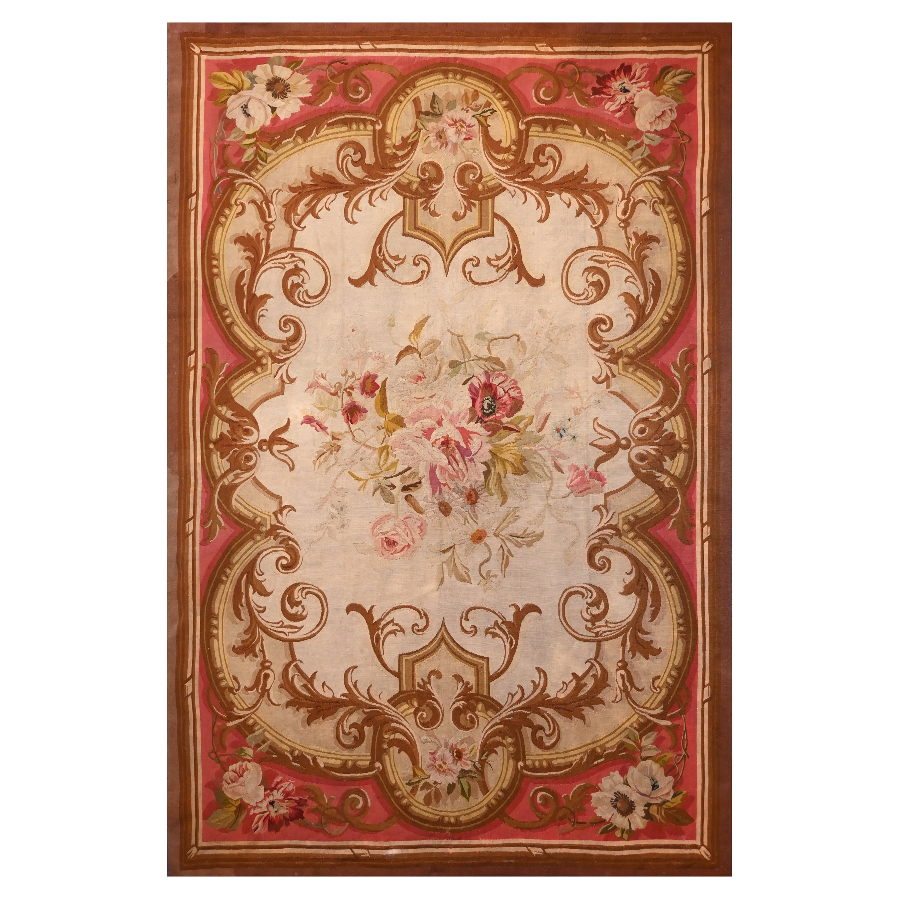 French Aubusson Rug 19th century - Napoleon III style - 265x166, No 1359 For Sale