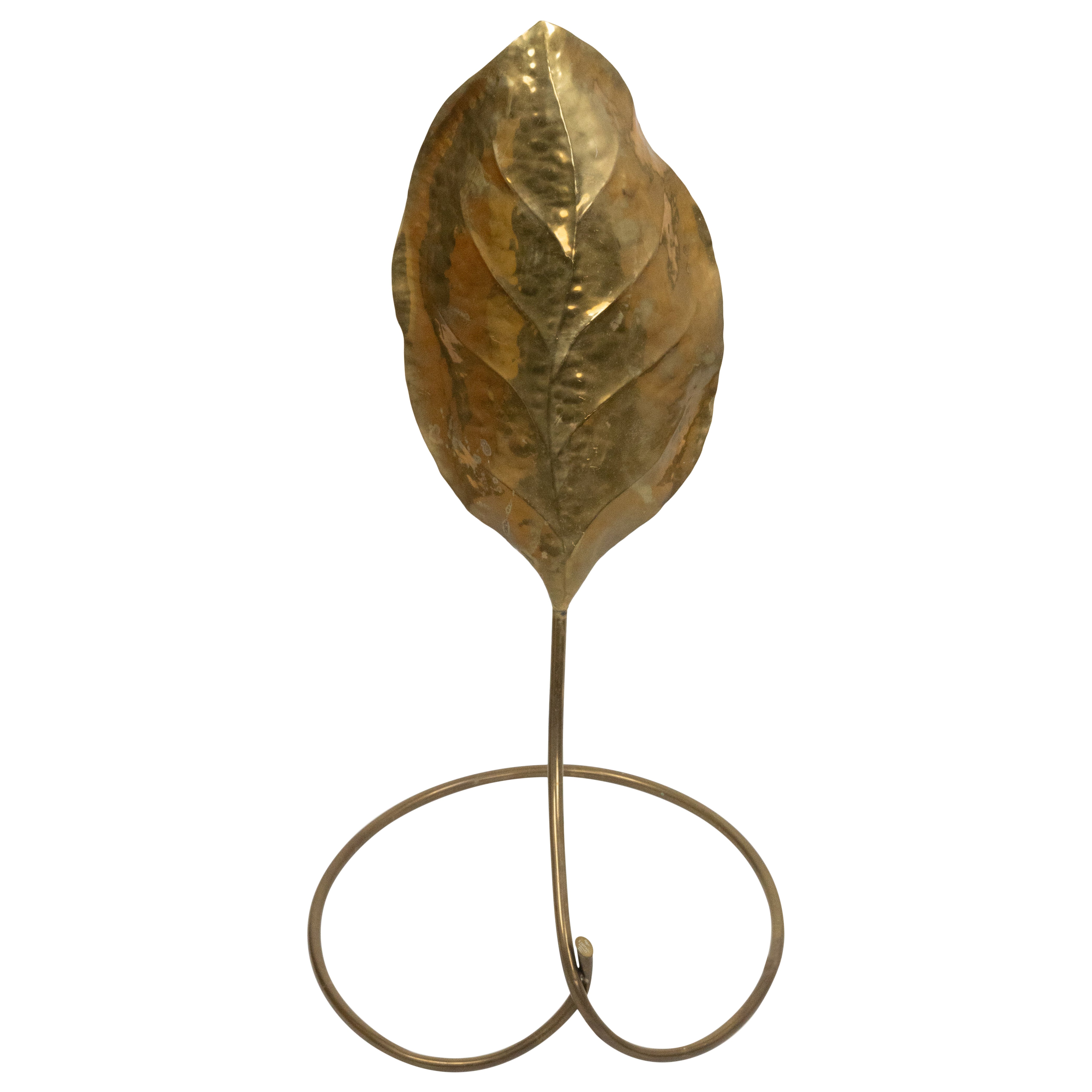 Blatt-Stehlampe aus Messing aus der Mitte des Jahrhunderts von E. Cerfagli, Italien Firenze 1970