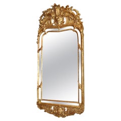 Antique 19th Century Swedish Rococo Giltwood Mirror