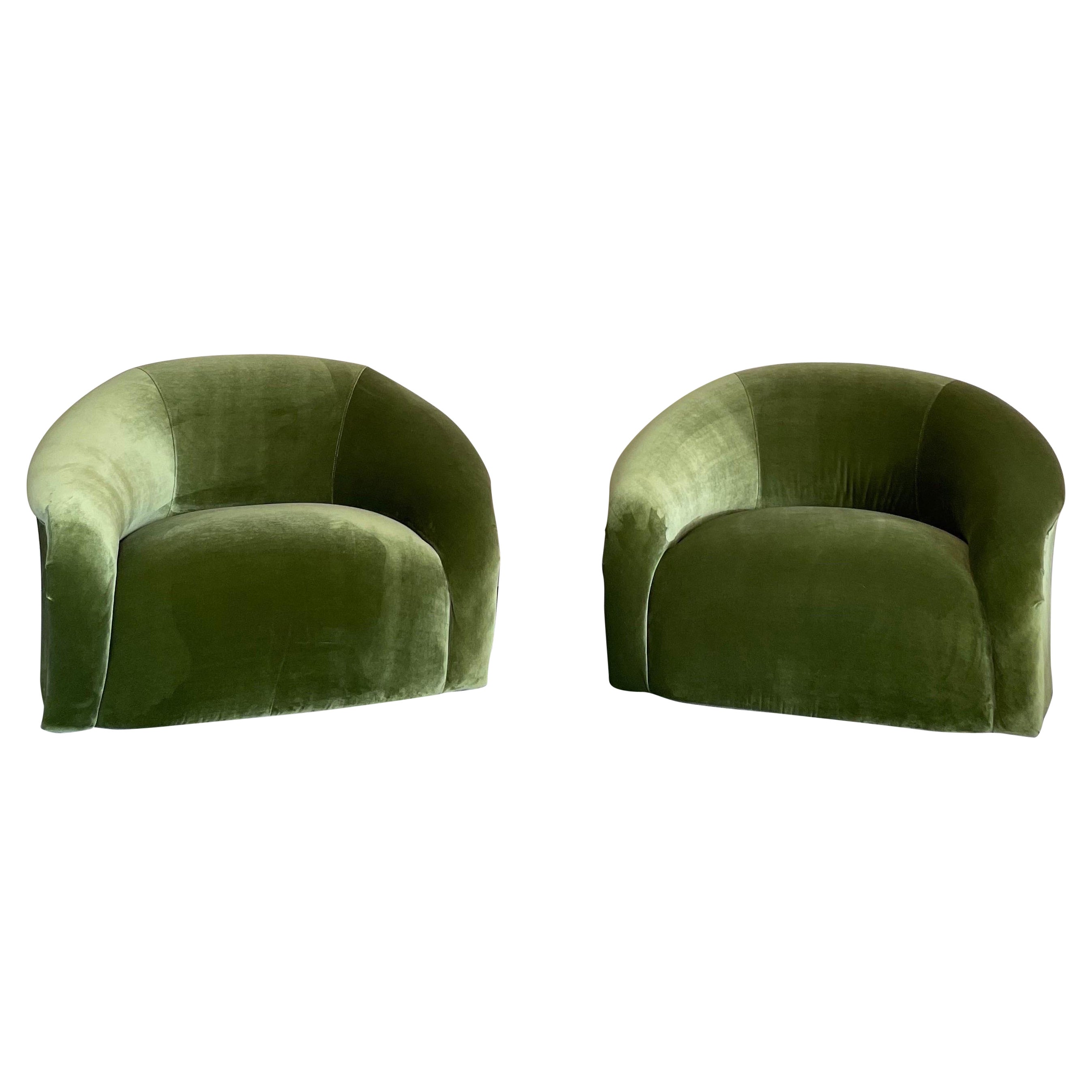 Vintage Oversized Tub Chairs by Sally Sirkin Lewis for J Robert Scott- a Pair For Sale