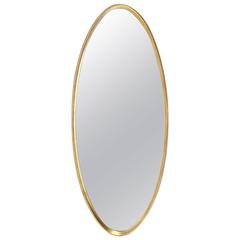 Mid Century Modern Gold Giltwood Oval Mirror