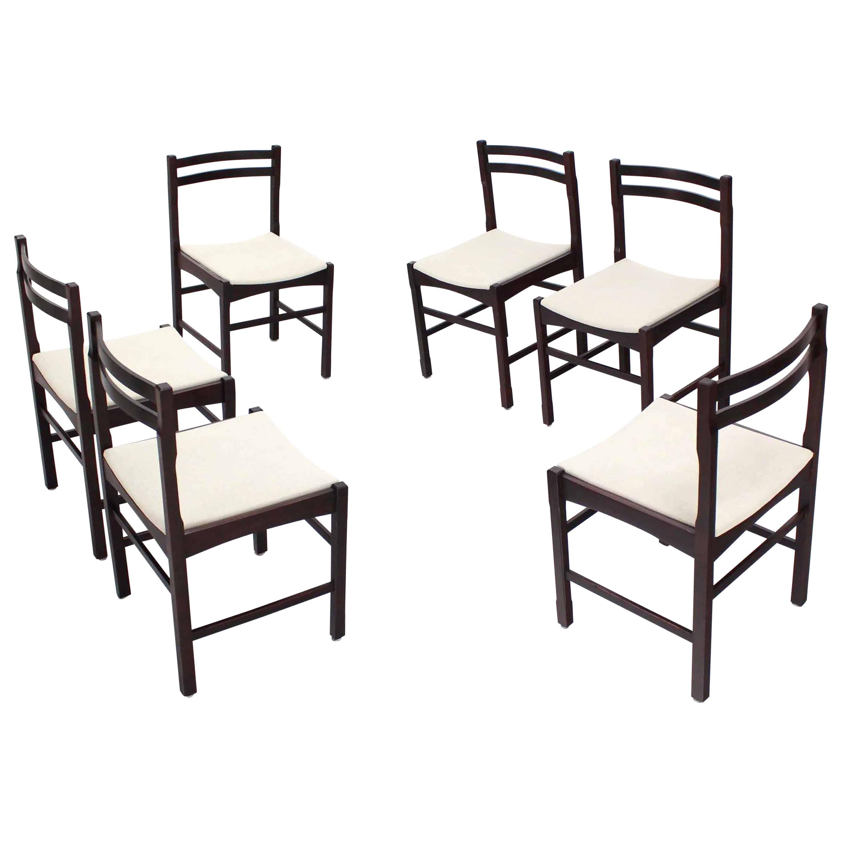 Six Mid Century Danish Modern Rosewood Dining Chairs New Upholstery  For Sale