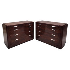 Cajones vintage de caoba flameada estilo Art Déco de Ralph Lauren - Pareja