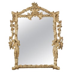 Vintage Elegant Faux Bois Mirror with Figures by William Haines