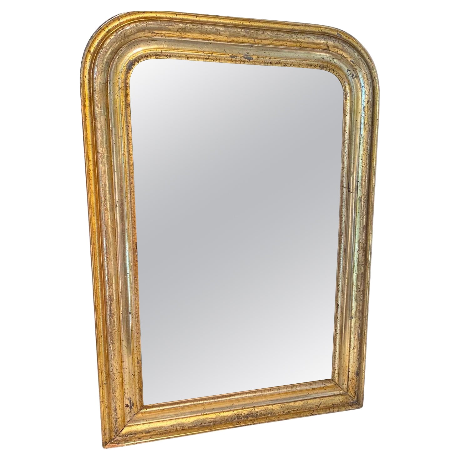 Elegant French Louis Philippe Lemon Gold 19th Century Mirror  For Sale