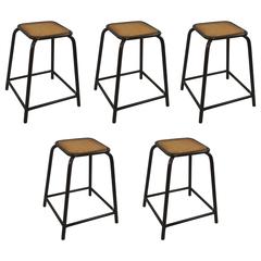 Set of Four French Industrial Stools