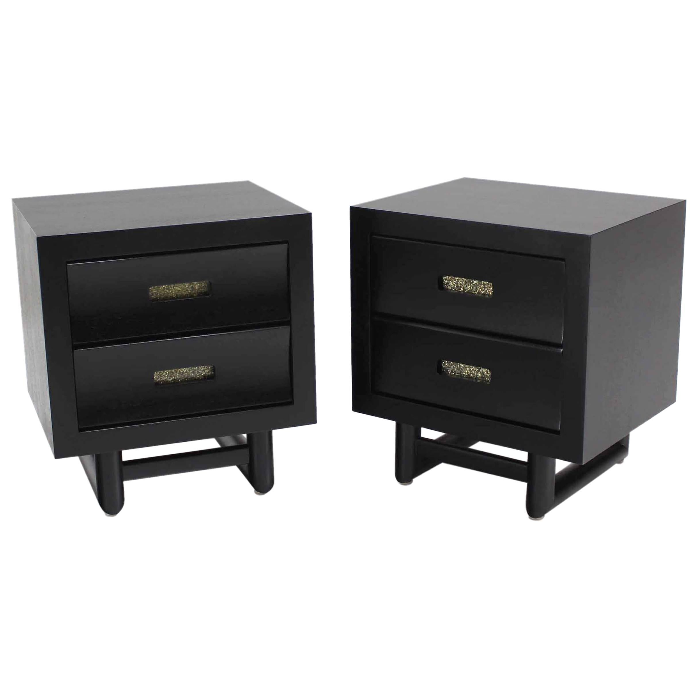 Pair of Ebonized Nightstands