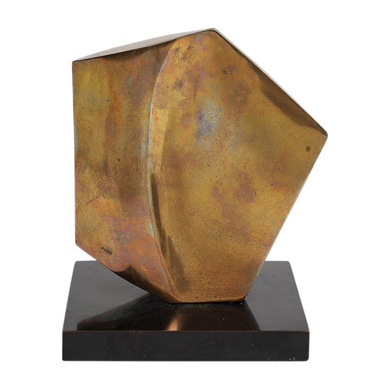 Robert Helsmoortel Bronzeskulptur, abstrakt, biomorph, signiert