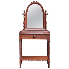 Early 20th Century Victorian Mahogany Mirrored Washstand 