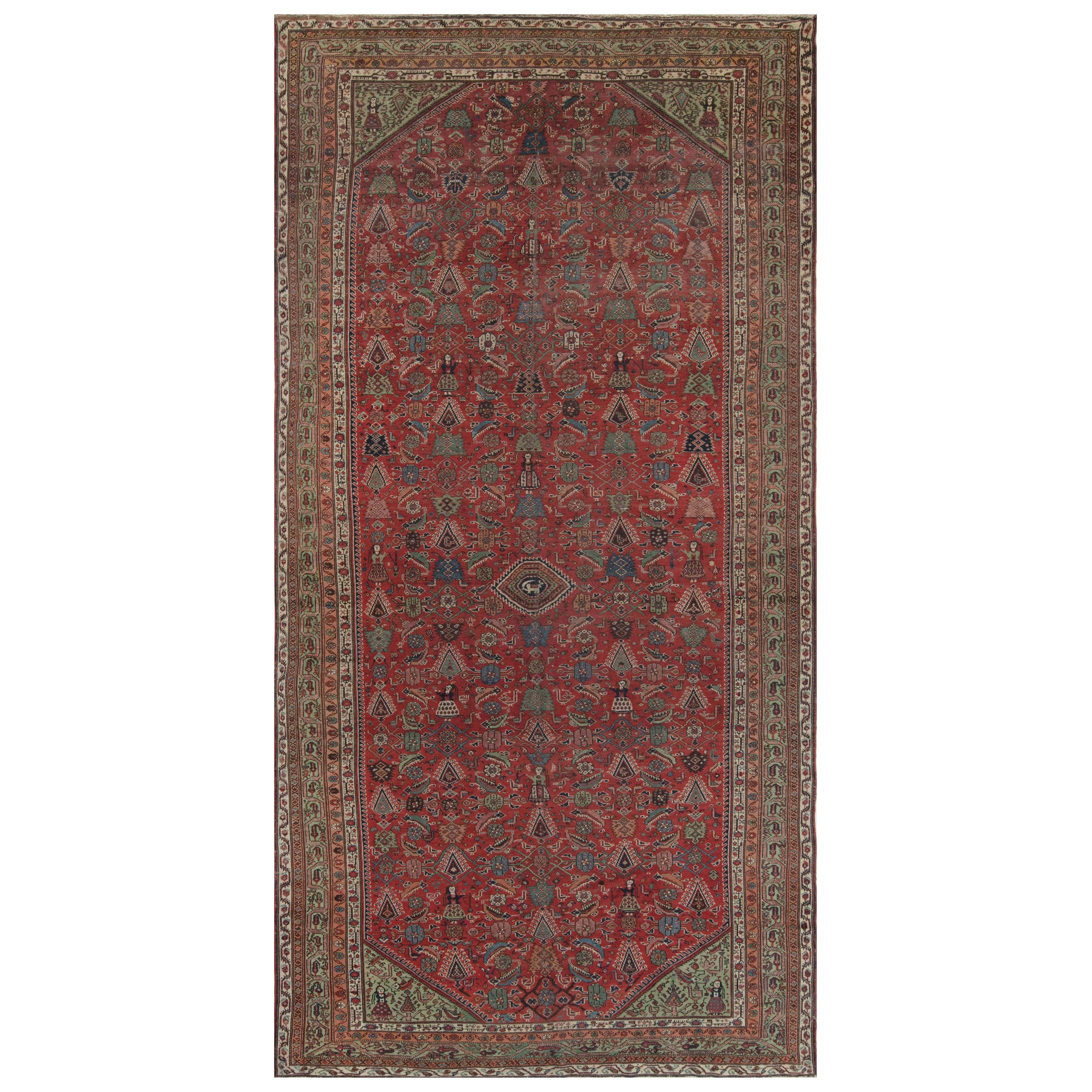 Early 20th Century Persian Feraghan Handmade Rug For Sale