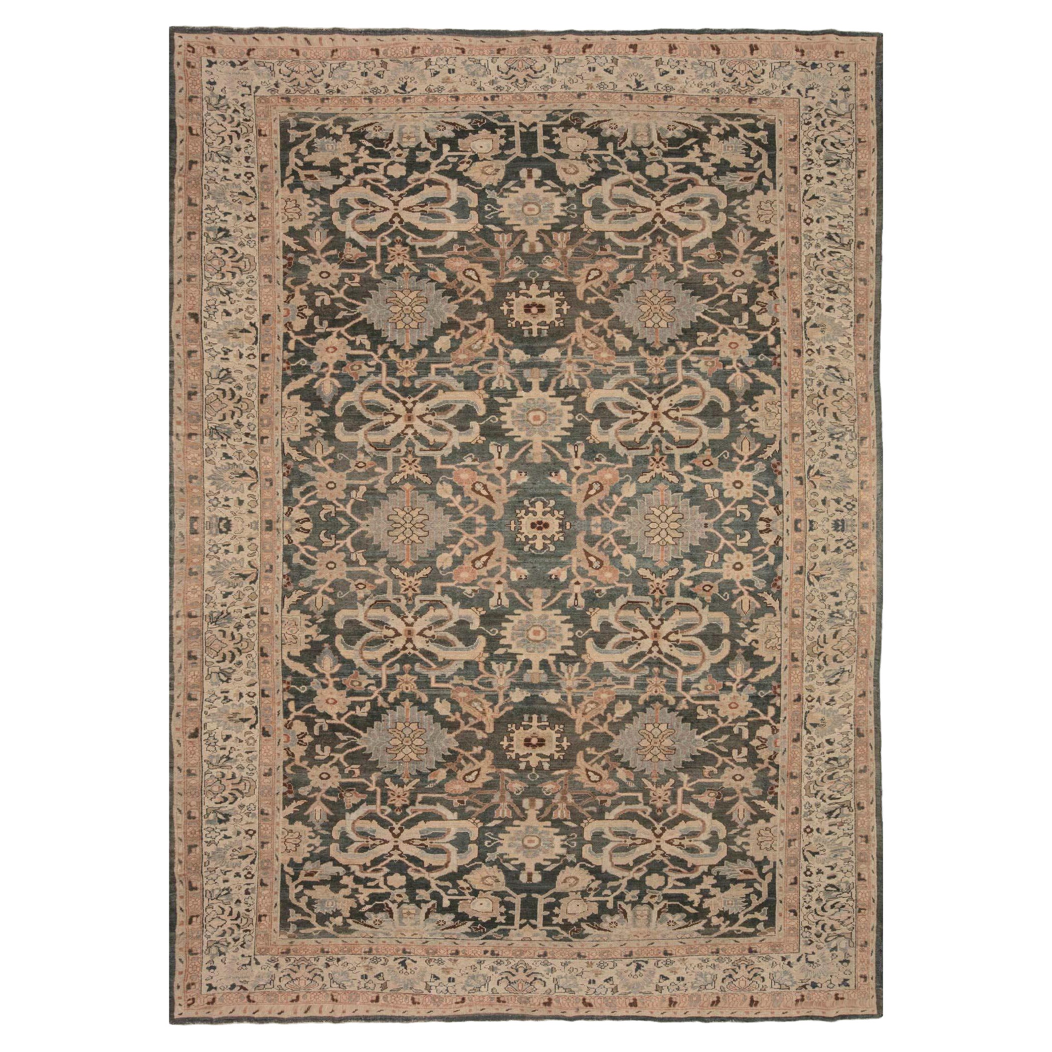 1920s Persian Sultanabad Handwoven Wool Rug