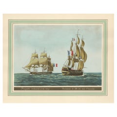 Antique Maritime Salute: The Elegance of 18th-Century Naval Grace, circa 1920