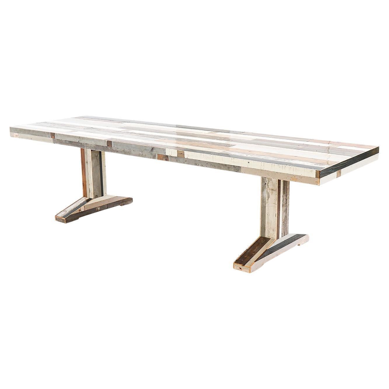 Canteen Table in wood High Gloss 250x90x78h cm by Piet Hein Eek For Sale