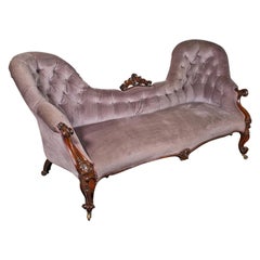 Used Double Spoon Back Settee, English, 3 Seat, Sofa, Early Victorian, C.1840