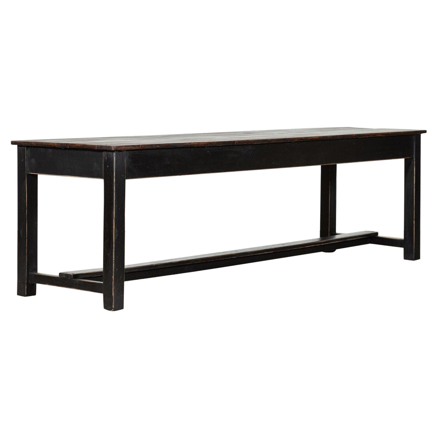 Large English Ebonised Beech Refectory Table