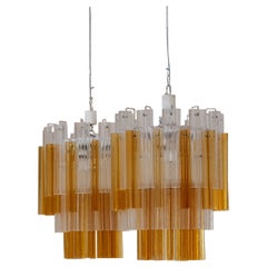 Vintage Midcentury pair of Murano chandeliers attributed to Toni  Zuccheri for Venini
