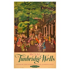 Original Vintage British Railways Train Travel Poster Royal Tunbridge Wells