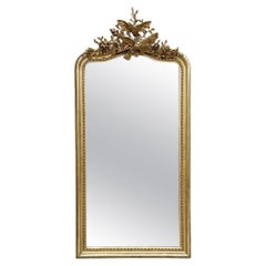 Antique Grand 19th Century French Louis XVI Gilded Mirror