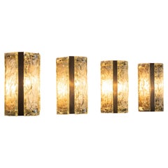 Midcentury set of four wall lights attributed to Fontana Arte, Italy 1960