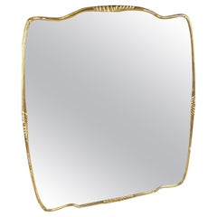 1950s mirror in gold lacquered wood
