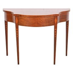 Retro Baker Furniture Historic Charleston Federal Inlaid Mahogany Console Table