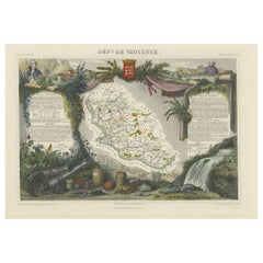 Antique Old Map of Vaucluse, France: A Cartographic Celebration of Viticulture, 1852