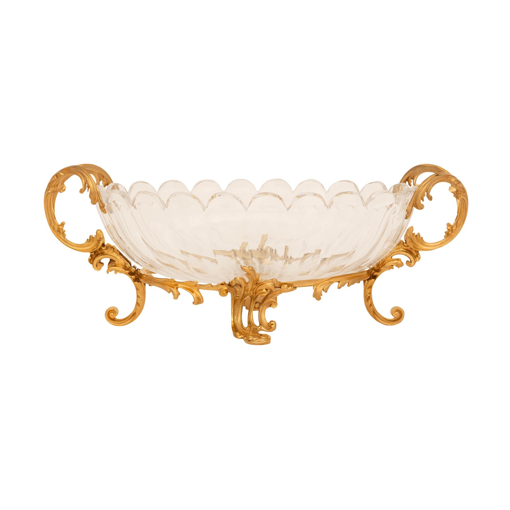 French 19th Century Louis XV St. Ormolu And Baccarat Crystal Centerpiece For Sale