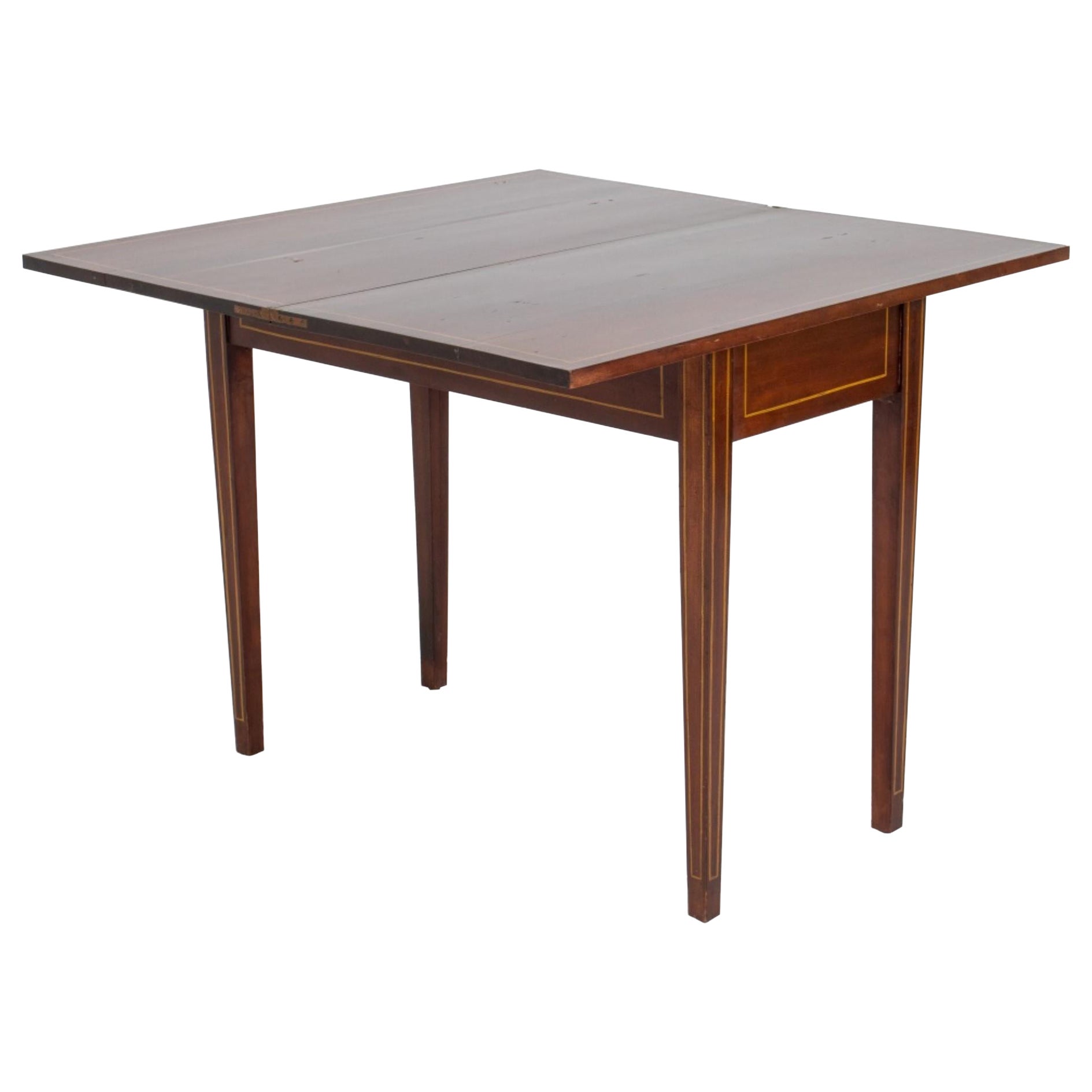 Neoclassical Mahogany Folding Table Console For Sale
