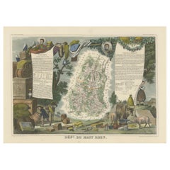 Antique 1852 Map of Haut-Rhin: An Illustrated Gateway to Alsace's Viticultural Splendors