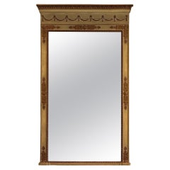 Antique Mid 19th Century French Paint and Giltwood Mirror