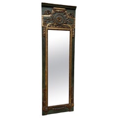 Used Louis XVI Painted and Parcel Gilt Mirror