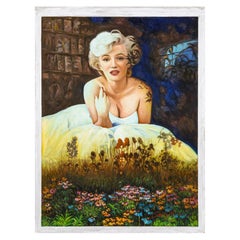 Retro Dominic Pangborn Marilyn in Nature Signed Mixed-Media Acrylic Painting on Canvas