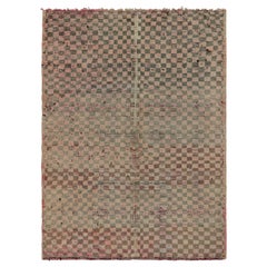 Vintage Moroccan Rug in Pink and Beige-Brown Geometric Pattern from Rug & Kilim 