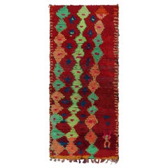 Vintage Moroccan Runner Rug in Red with Geometric Patterns, from Rug & Kilim 
