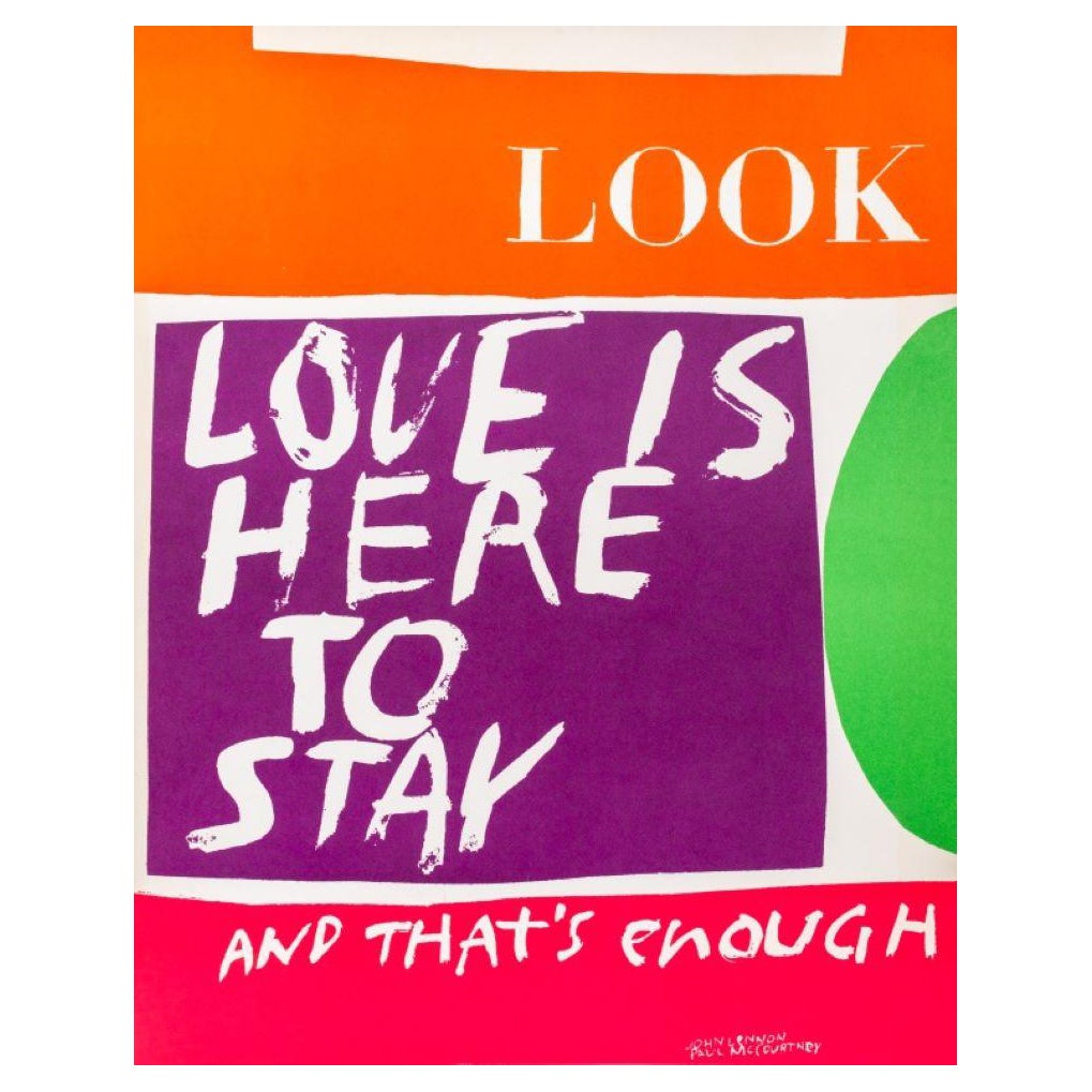 Mary Corita Kent "Love is Here to Stay" Serigraph For Sale
