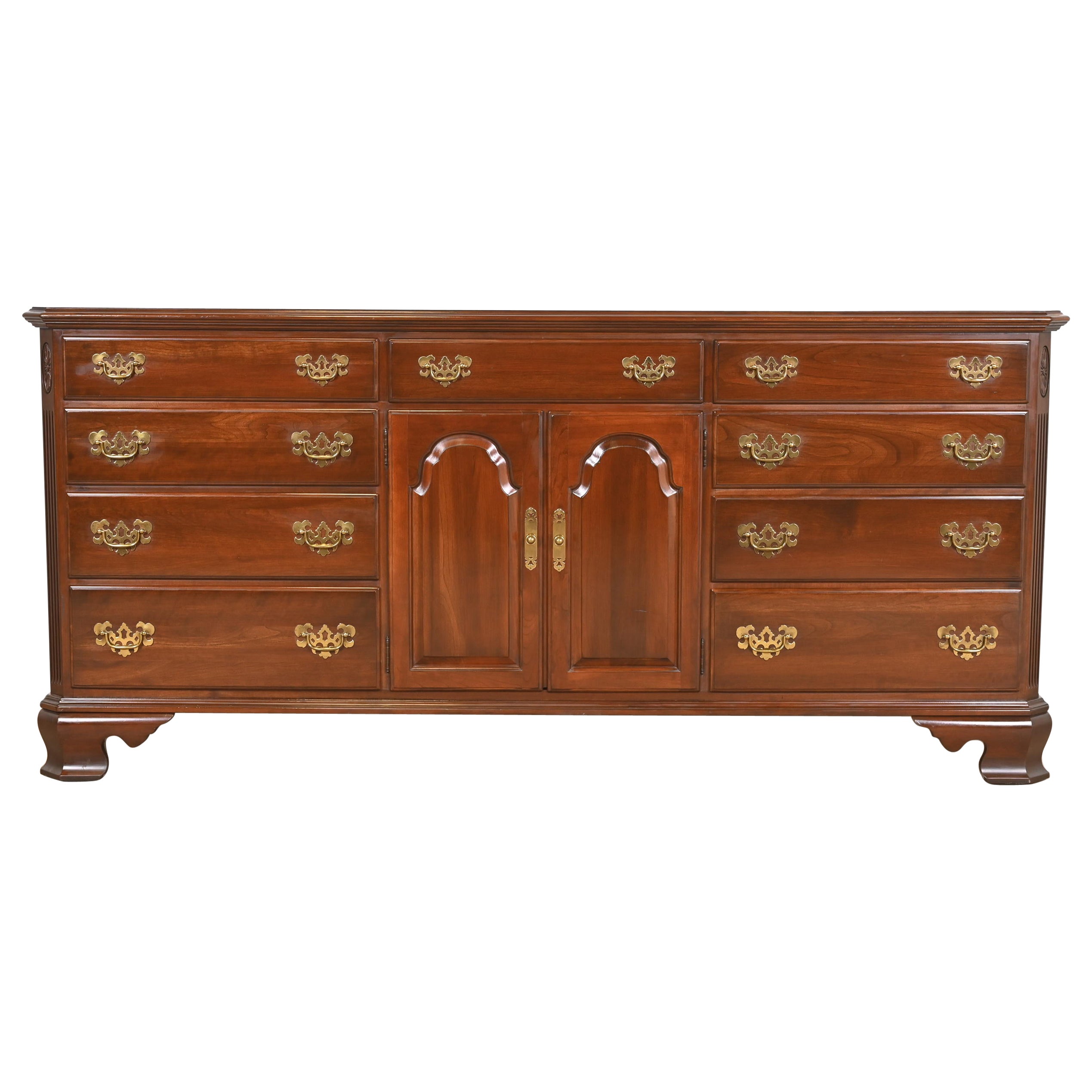 Georgian Solid Cherry Wood Dresser or Credenza For Sale